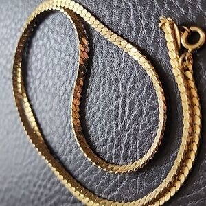 Gold Herringbone Claire's Chain Necklace - Women Jewelry